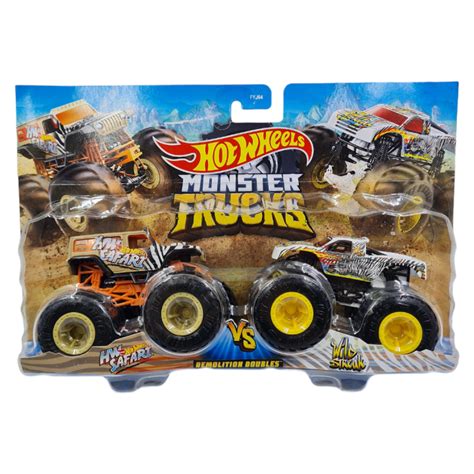 Hot Wheels Monster Trucks Doubles Hw Safari Vs Wild Streak Lazada