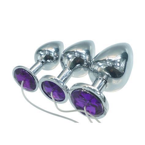 Electro shock masaje clímax ajuste Vaginal tapón Anal de Metal estimulación eléctrica para