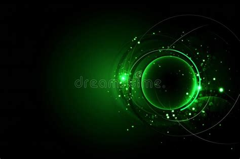 Abstract Green Background With Circles Stock Illustration