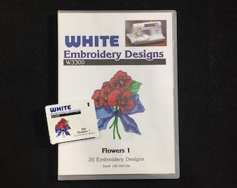 Flowers Embroidery Designs Card 14 For Brother Bernina Deco White Baby