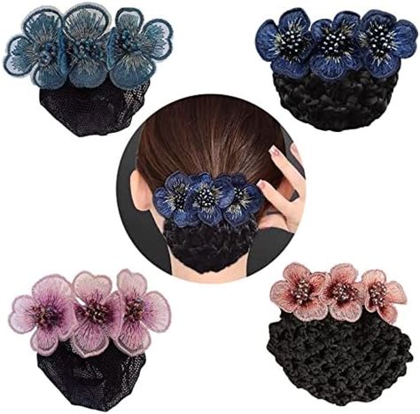 Amazon 4 Pack Women Hair Bun Cover Net Snood Flower Hair