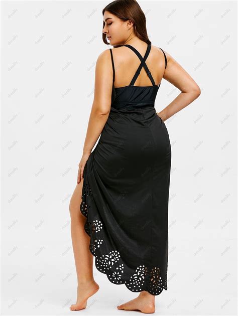 Photo Gallery Plus Size Laser Cut Cover Up Wrap Dress