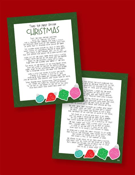 Twas The Night Before Christmas Printables Printabulk