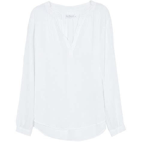 Velvet By Graham And Spencer White Rosie Challis Blouse Velvet By