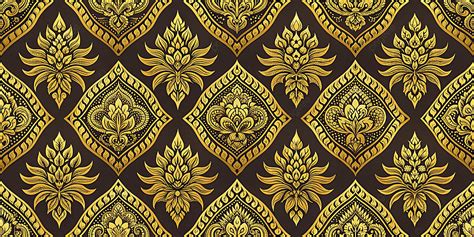 Golden Thai Pattern Background Thai Pattern Golden Pattern Golden