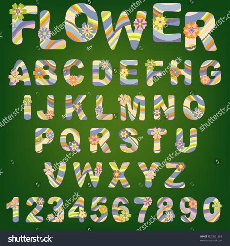 Cute Spring Alphabet Flowers Eps10 Stock Vector Royalty Free 75021388