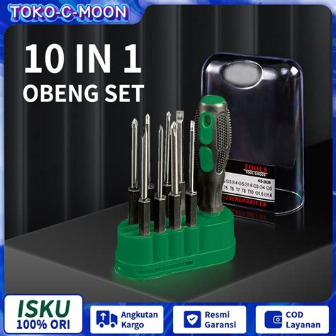 Jual ISKU Obeng Set 10 In1 Obeng Serbaguna Obeng Set Multifunction