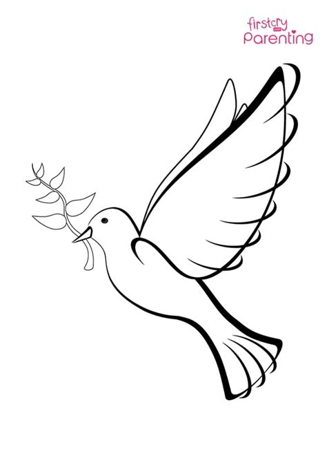 Dove Of Peace Coloring Page For Kids Firstcry Parenting