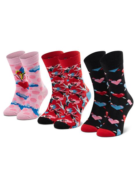 Happy Socks Zestaw 3 Par Wysokich Skarpet Damskich XLOV08 4400 Kolorowy