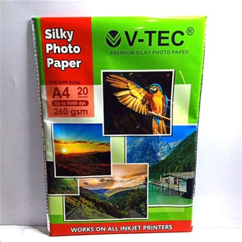 Jual KERTAS FOTO V TEC SILKY PHOTO PAPER A4 260 GSM RCPP 9114A