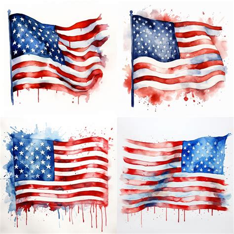 Watercolor Usa Flag Png Clipart American Flag Watercolor Us Flag Print United States Flag