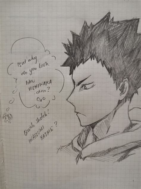 Tried To Draw Iwa Chan But I Got Ushiwaka With Kurōs Hair Rhaikyuu
