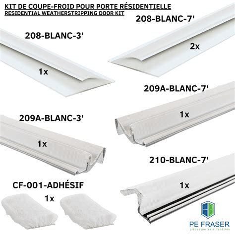 KIT COMPLET COUPE FROID BLANC TOUR DE PORTE ACIER 223 BLANC Pièces