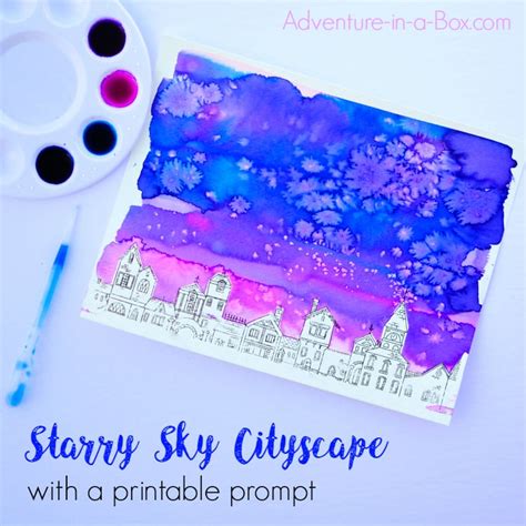 Starry Sky Cityscape Free Printable Prompt Adventure In A Box