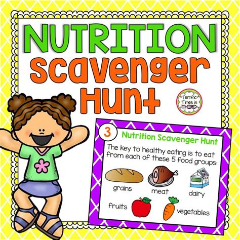 Nutrition Scavenger Hunt And Word Search Scavenger Hunt Student