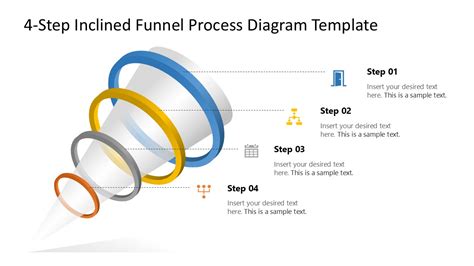 Free Inclined Funnel Process Diagram PowerPoint Template