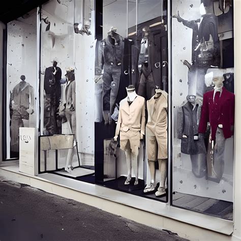 Mens Clothing Store with Beautiful Window Display · Creative Fabrica