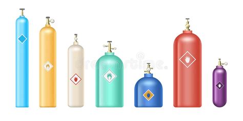 Hydrogen Oxygen Cylinders Compressed Gas Stock Illustrations 69 Hydrogen Oxygen Cylinders