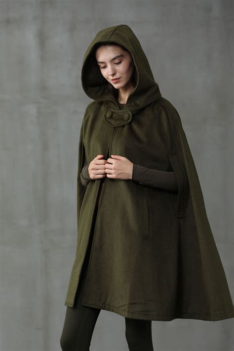 Maxi Hooded Wool Coat Cloak 8 Colors Linennaive