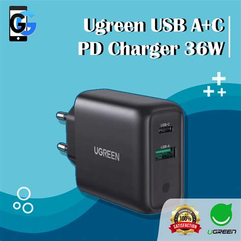 Jual UGREEN USB C Charger 36W Dual Port Power Supply PD QC 3 0 10217