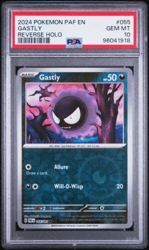 Gastly Reverse Holo 055 091 2024 Pokemon Paldean Fates PSA 10 EBay