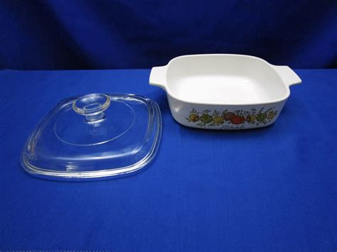 Vintage Corningware Spice Of Life Quart Casserole Dish With Glass