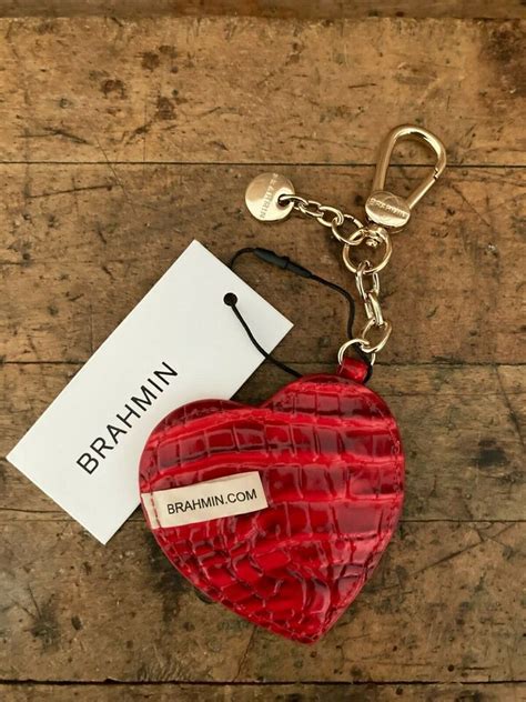 Brahmin Carnation Melbourne Leather Heart Key Fob NWT EBay