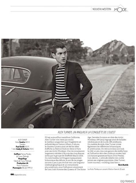 Alex Turner X Gq France Magazine September 2014 Coup De Main Magazine