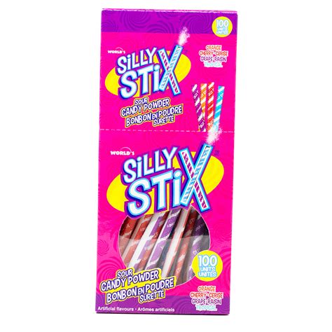 Silly Stix Sour Powder Straws 100ct 186g Candy Funhouse Candy