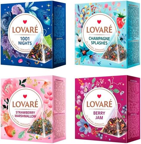 Amazon LOVARE Assorted Tea Variety Pack Of 60 Pyramids Set Of 4