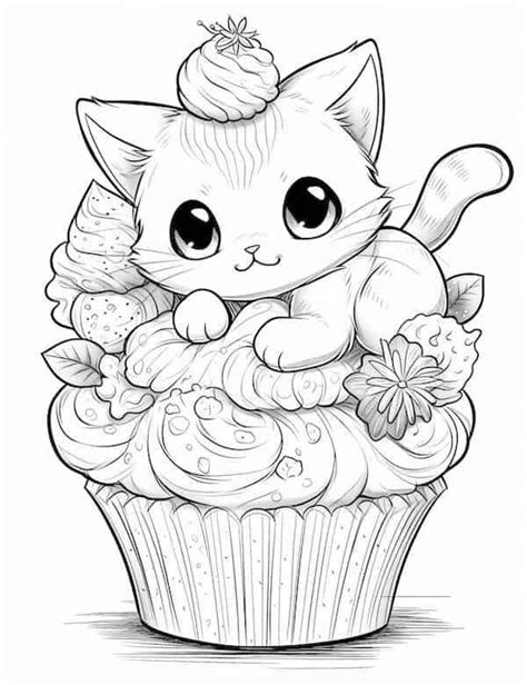 Pin By Nicole G On Cutee Things In Cupcake Coloring Pages Cat