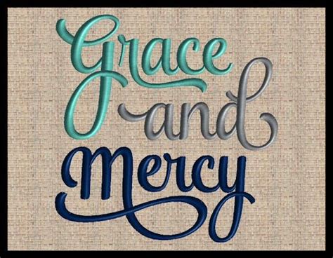 Grace And Mercy Embroidery Design Bible Verse Embroidery Scripture