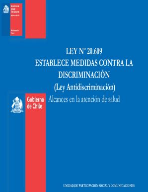 Fillable Online Ley N Establece Medidas Contra La Discriminacin