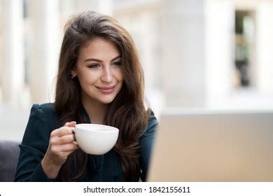 Confident Smart Brunette Woman European Appearance Stock Photo