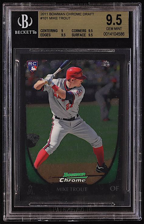 Mike Trout 2011 Bowman Chrome Draft 101 RC BGS 9 5 Pristine Auction