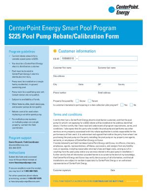 Fillable Online CenterPoint Energy Residential And Small Commercial