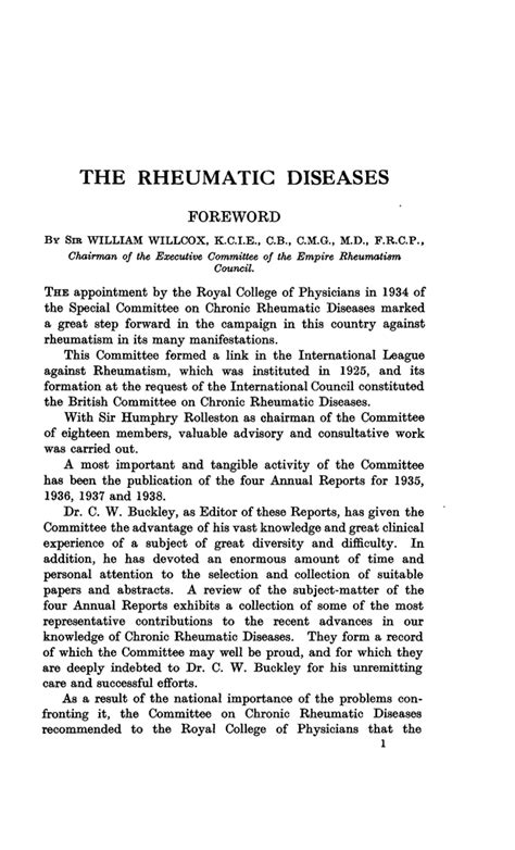 Foreword Annals Of The Rheumatic Diseases