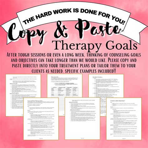 Part 1 Therapy Cheat Sheet Goals And Objectives Mental Health Treatment