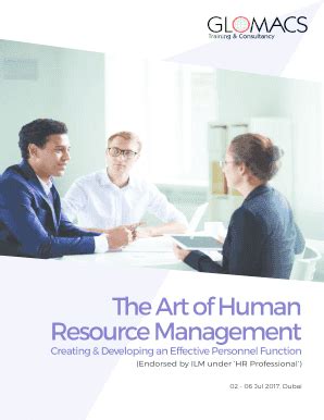 Fillable Online The Art Of Human Resource Management Glomacs Fax