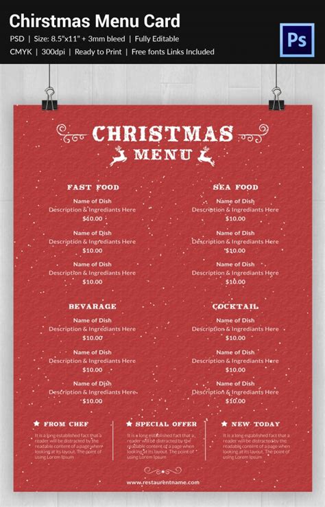 35+ Christmas Menu Template - Free Sample, Example Format Download! | Free & Premium Templates