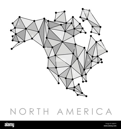 North America Map Vector Low Poly Geometric Style Illustration Stock