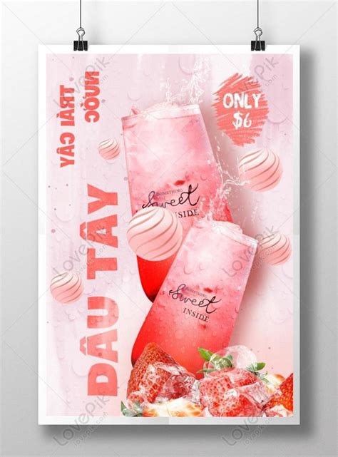 Template Poster Jus Strawberry Es Vietnam Untuk Diunduh Gratis Lovepik