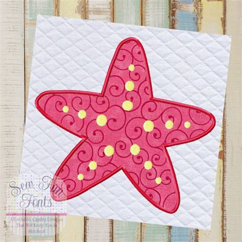 Starfish Applique Sew Fun Fonts