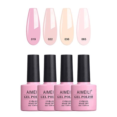 Amazon AIMEILI Soak Off U V LED Nude Gel Nail Polish Natural Sheer Pink Nail Polish Gel