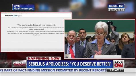 Cnn Obamacare Website Down While Sebelius Testifies Youtube