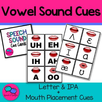 Vowel Sound Visual Cue Cards By Speech It Simple TpT