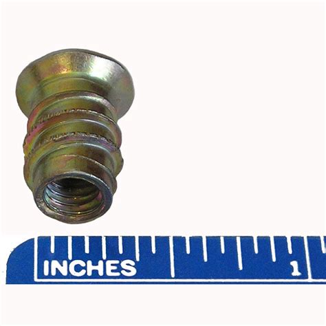 6mm M6 X 100 Threaded Wood Screw Thread Inserts With Flange 15mm Long