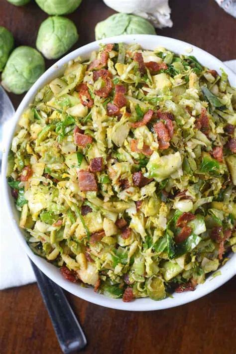 Shredded Brussels Sprouts with Bacon - Butter Your Biscuit