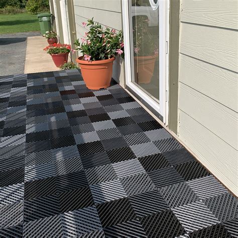 cover  concrete patio floor  plastic tiles