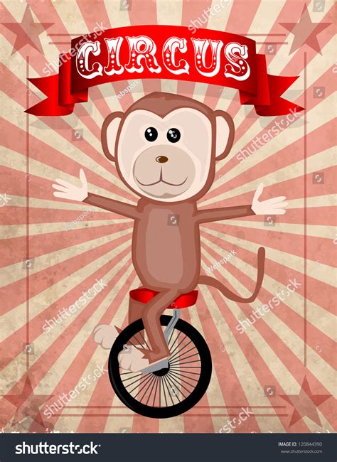 Cartoon Circus Monkey Stock Vector Illustration 120844390 : Shutterstock